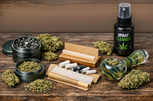 À quoi servent les accessoires CBD ? Guide complet : grinder, feuilles, filtres, spray cleaner et pipe