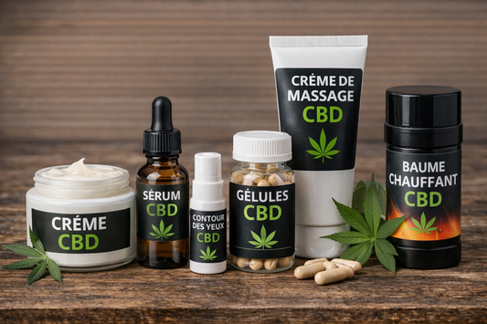 Les cosmétiques au CBD : quels sont leurs bienfaits ? (crème, sérum, contour des yeux, gélules, crème de massage et baume chauffant)