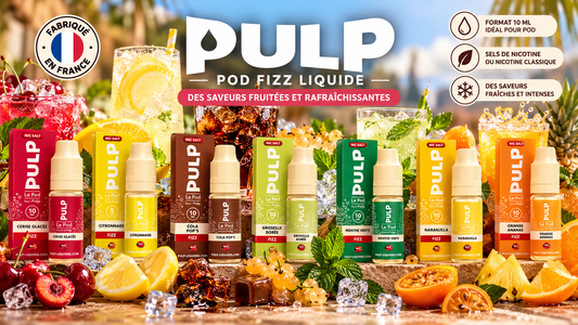 Pod Fizz Liquide Pulp : présentation des 7 e-liquides 10 ml de la gamme