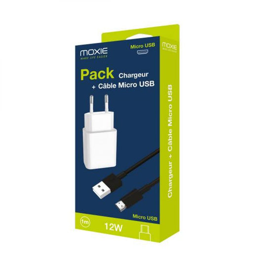 Adaptateur mural 2.4A+ Cable Micro USB 1M