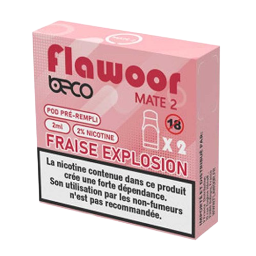 Cartouches Fraise Explosion - FLAWOOR MATE 2 - 20mg