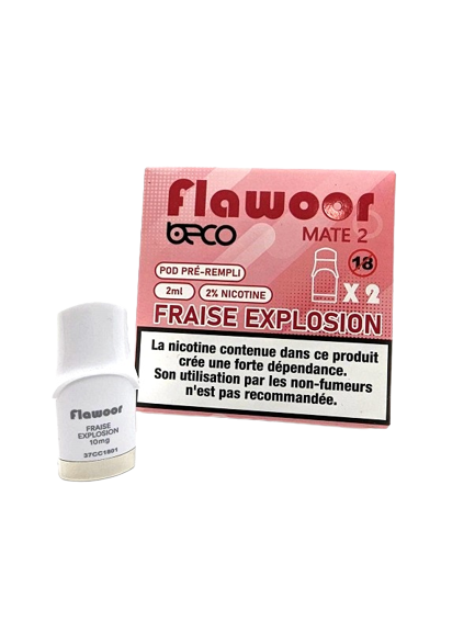 Cartouches Fraise Explosion - FLAWOOR MATE 2 - 20mg